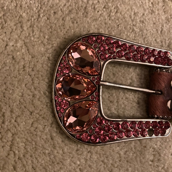 BB simon bling pink pony hair belt - Picture 5 of 13